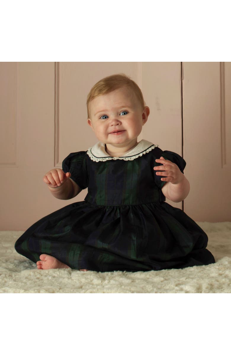 Rachel Riley Blackwatch Dress and Bloomers, Alternate, color, Navy