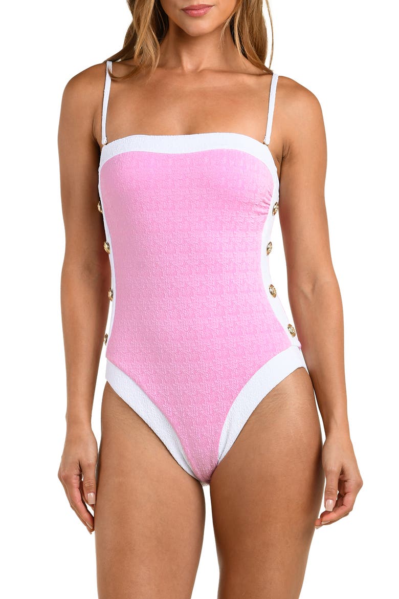 Tory Colorblock One-Piece Swimsuit, Main, color, BLUSH