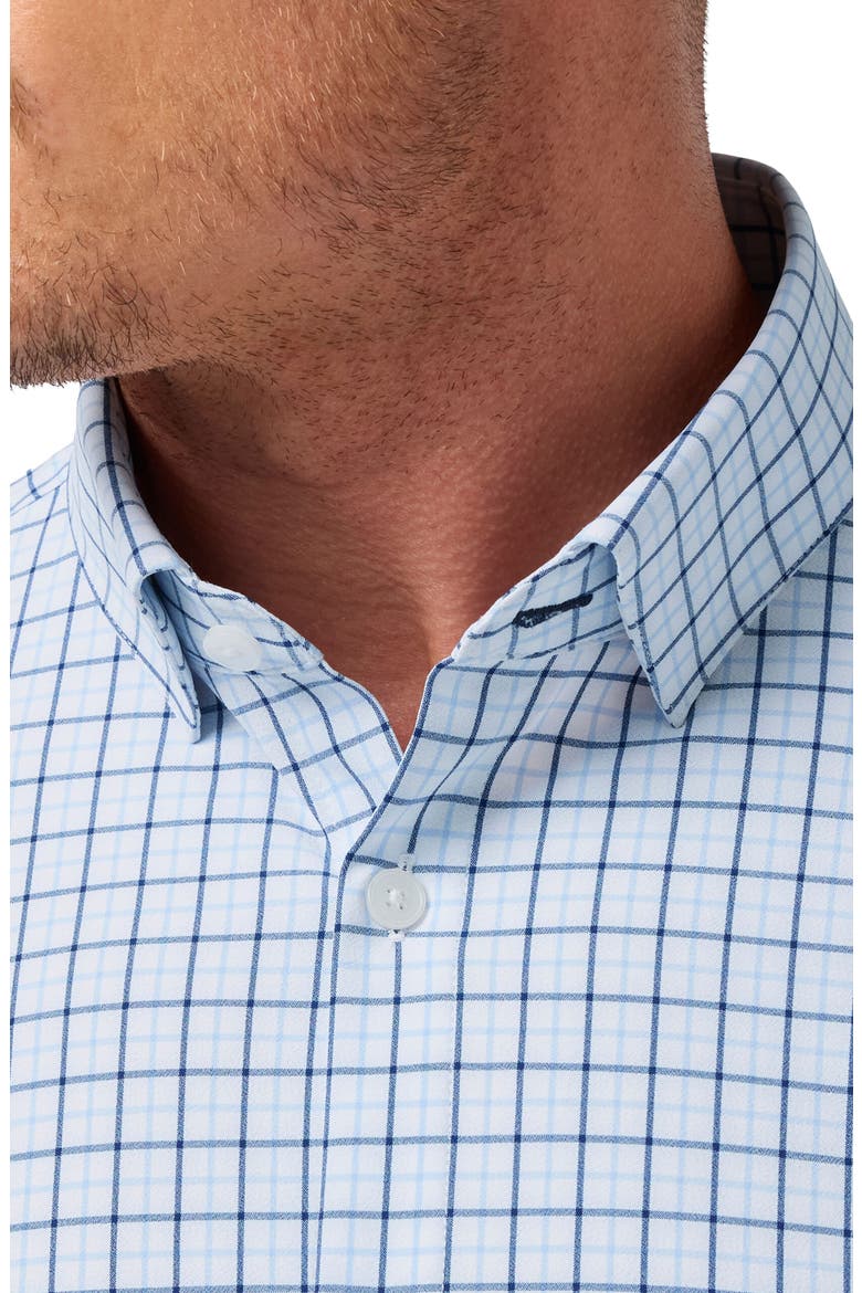 Leeward Trim Fit Check Performance Button-Up Shirt, Alternate, color, CLOUD BLUE WYATT PLAID