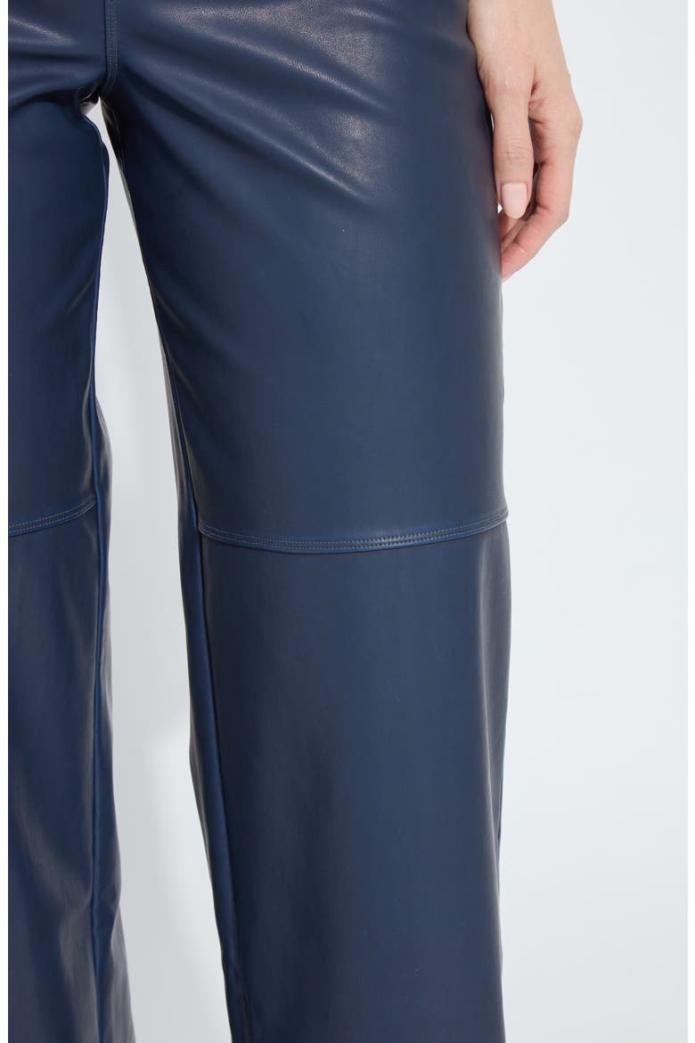 Cortina Faux Leather Wide Leg Pants, Alternate, color, DEEP BLUE