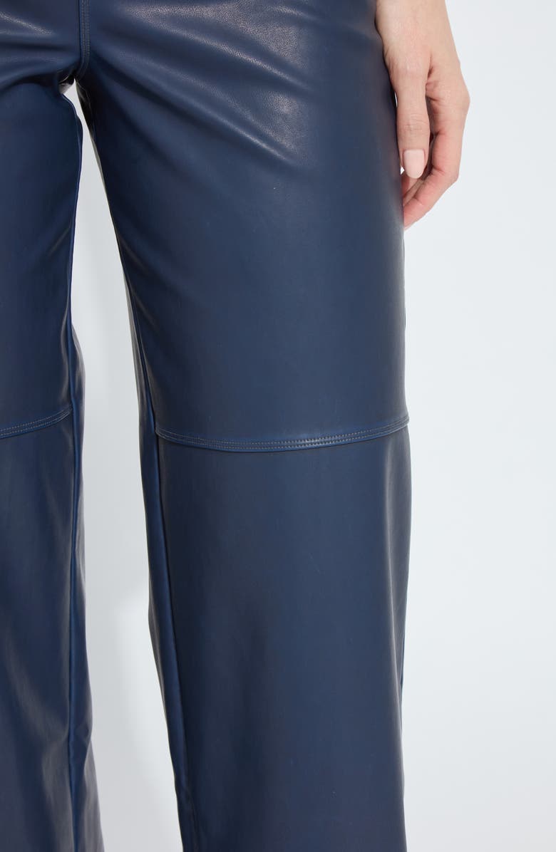 Lysse Cortina Faux Leather Wide Leg Pants, Alternate, color, Deep Blue