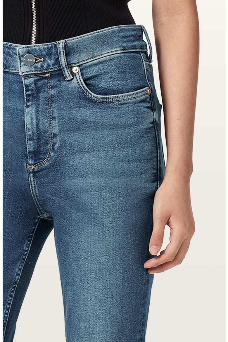 Maisie Flare Jeans, Alternate, color, MID INDIGO