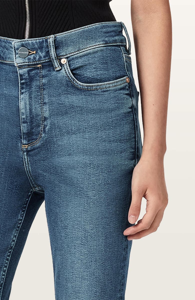AllSaints Maisie Flare Jeans, Alternate, color, Mid Indigo