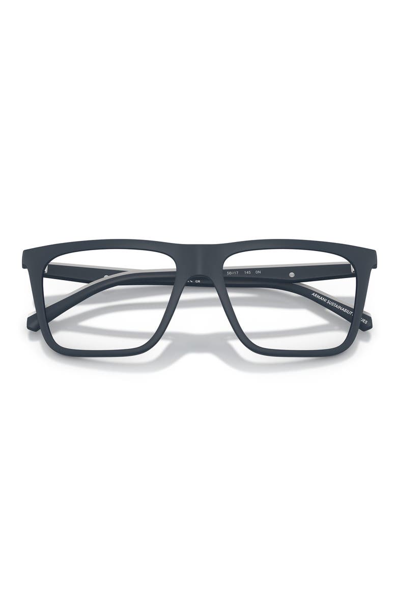 56mm Clip-On Style Square Sunglasses, Alternate, color, MATTE BLUE / CLEAR