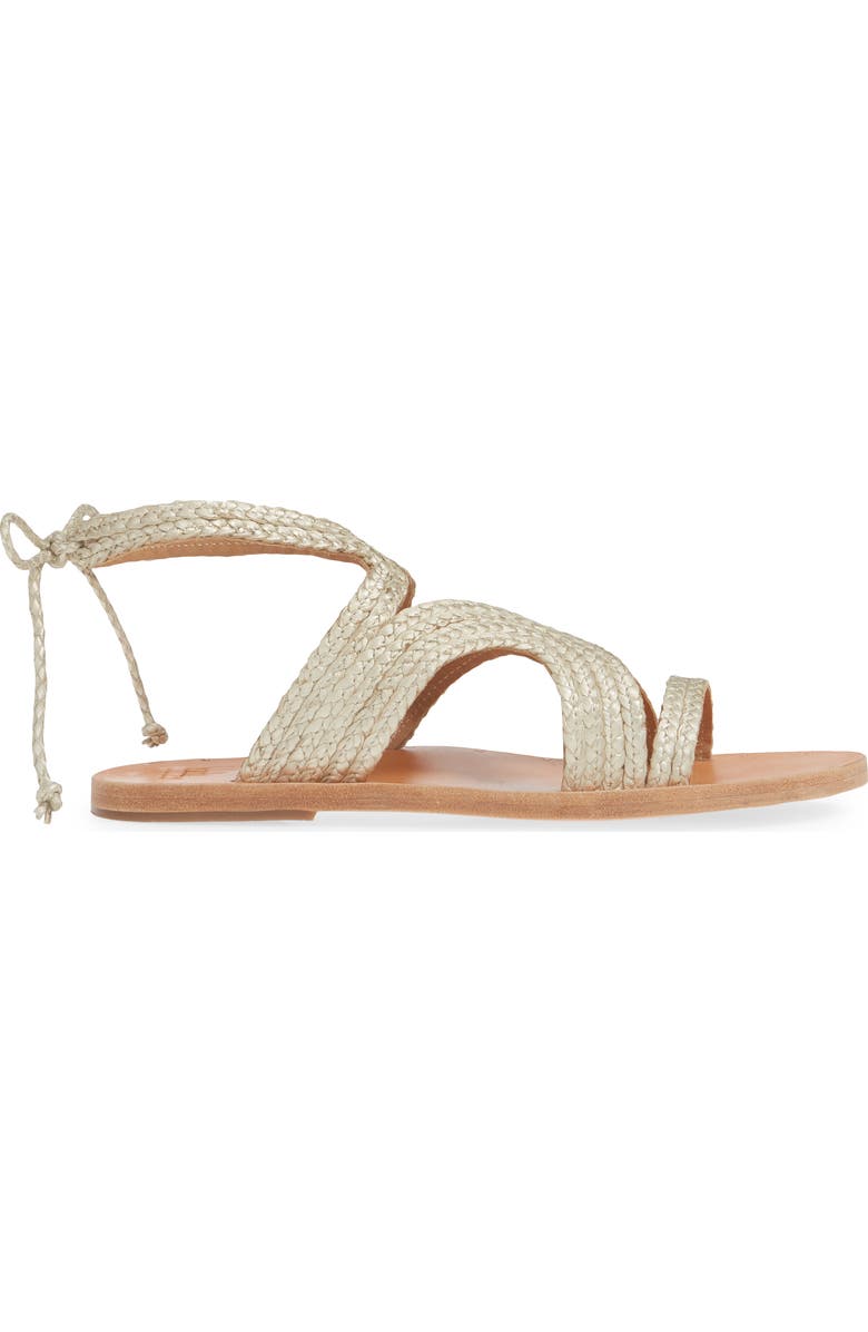 Beek Cuckoo Ankle Tie Sandal, Alternate, color, Platinum/Natural