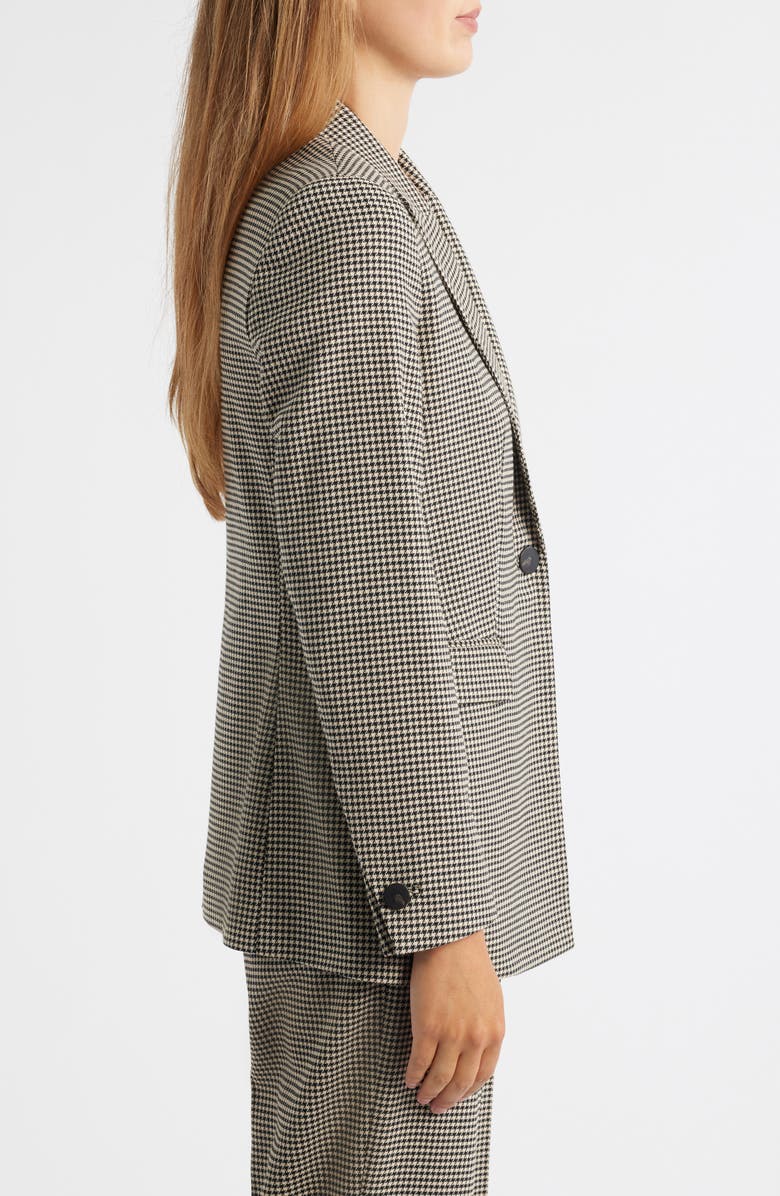 Anne Klein Herringbone One-Button Blazer, Alternate, color, Anne Black Multi