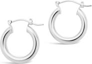 Sterling Forever Rhodium Plated Chunky Tube Hoop Earrings