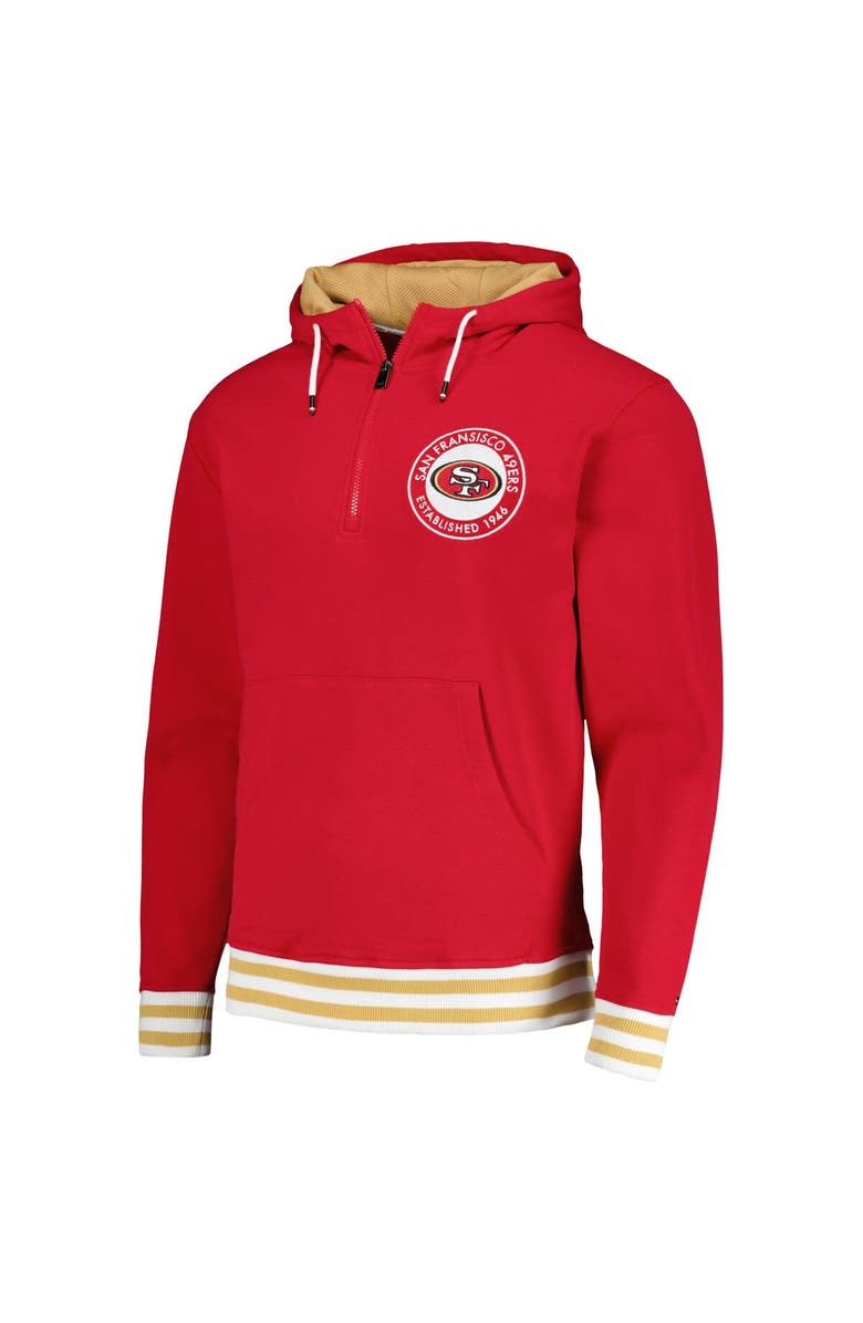 Tommy Hilfiger Men's Tommy Hilfiger Scarlet San Francisco 49ers Aaron Quarter-Zip Hoodie, Alternate, color, 