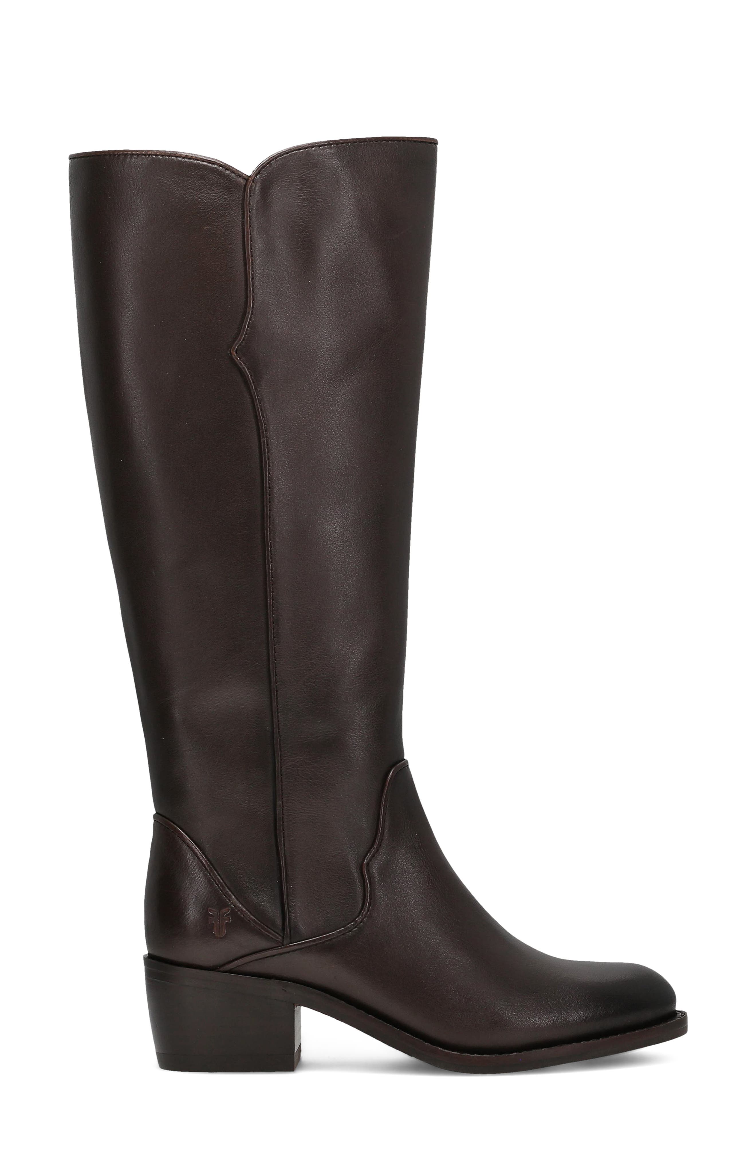 Carson 2 Piping Knee High Boot, Alternate, color, DARK BROWN