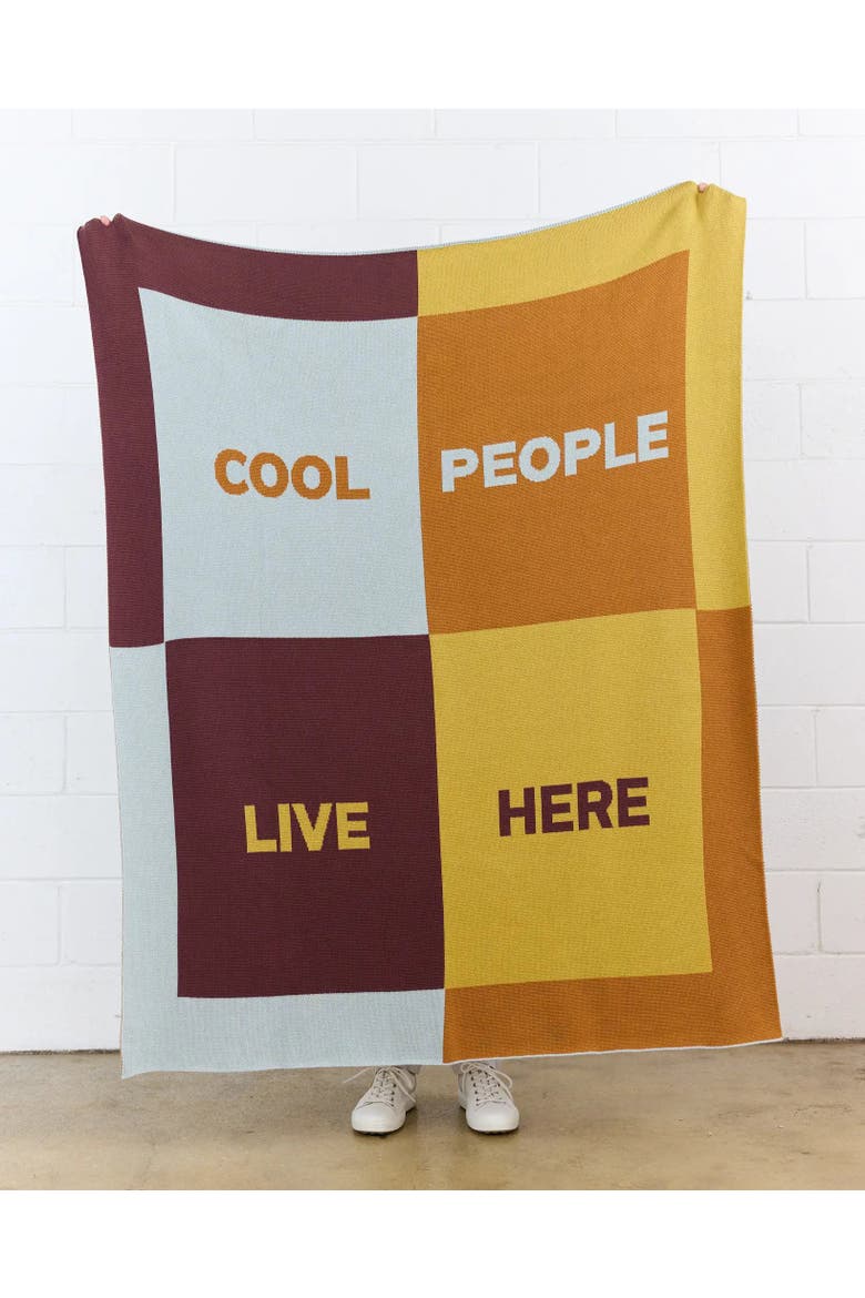 Cool People Live Here Knit Throw Blanket, Alternate, color, Dorothy