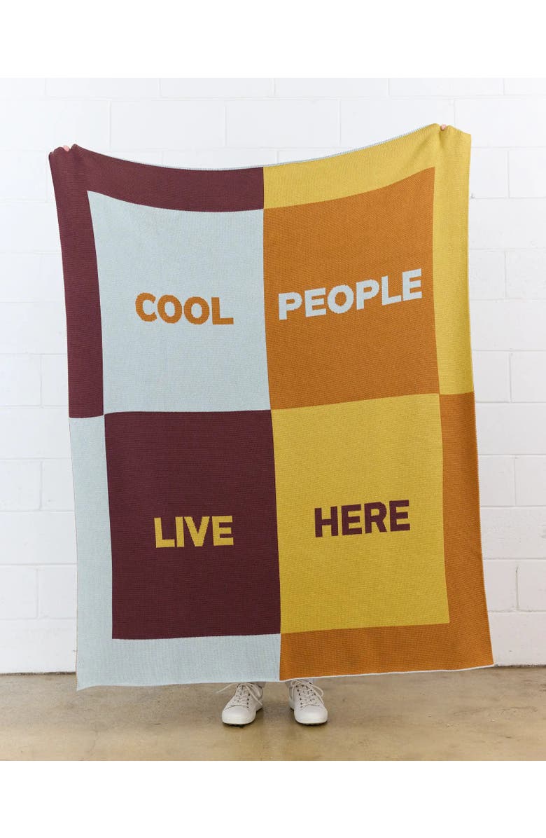 Biquette Cool People Live Here Knit Throw Blanket, Alternate, color, Dorothy