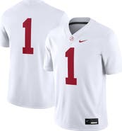 Nike Men's Nike #1 White Alabama Crimson Tide Game Jersey
