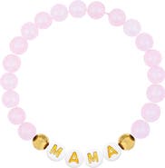 Emma Rae Women's 14K Gold Filled & Pink Gemstone "MAMA" Bead Bracelet