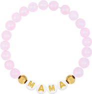 Emma Rae Women's 14K Gold Filled & Pink Gemstone "MAMA" Bead Bracelet