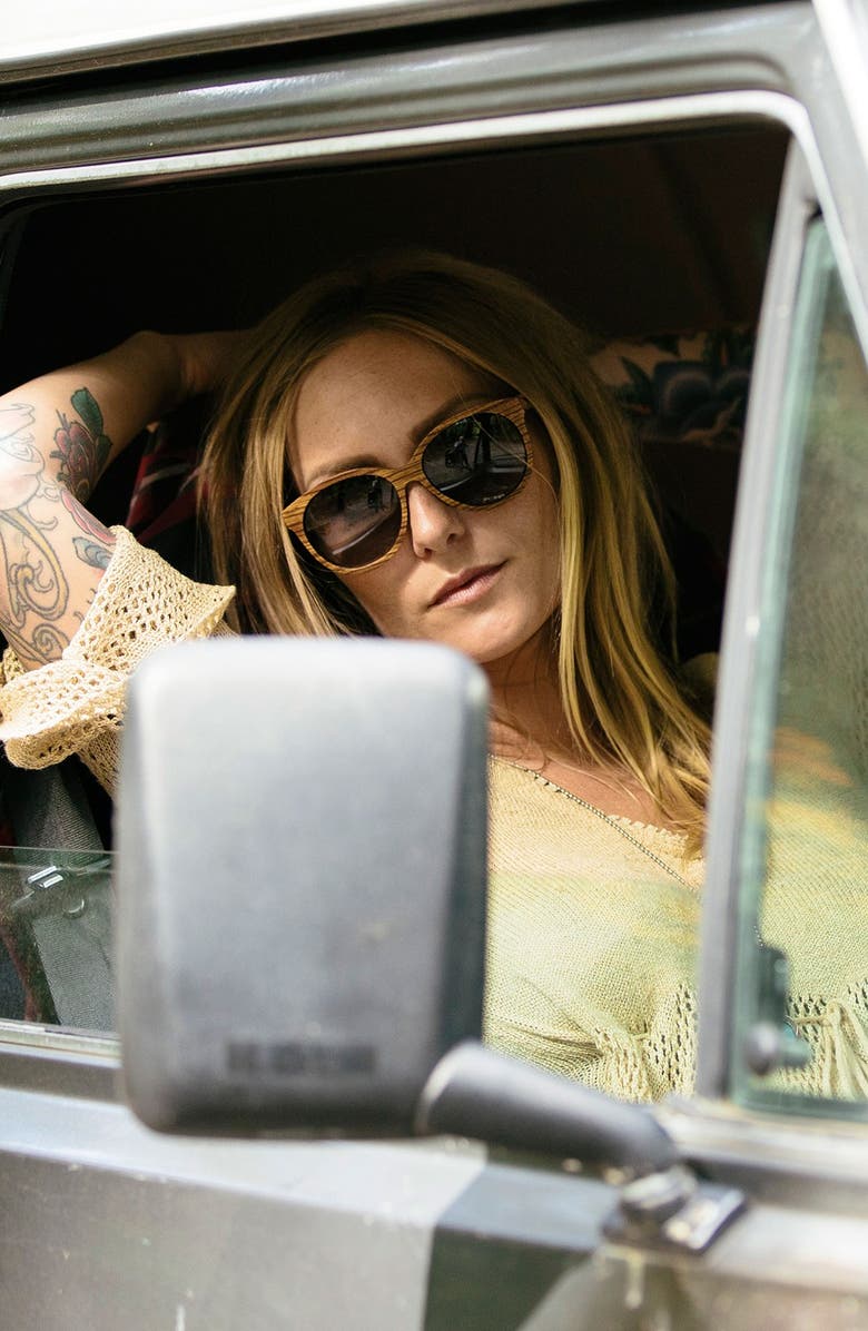 Shwood 'Madison' 54mm Round Wood Sunglasses, Alternate, color, 