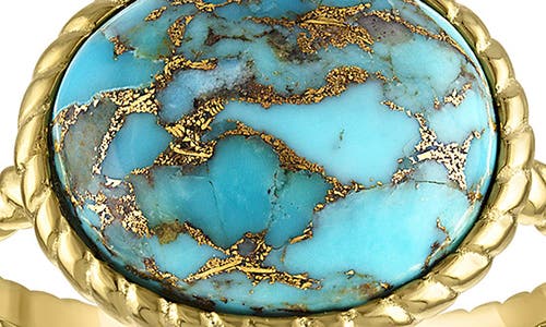 Fzn Composite Turquoise Ring In Gold
