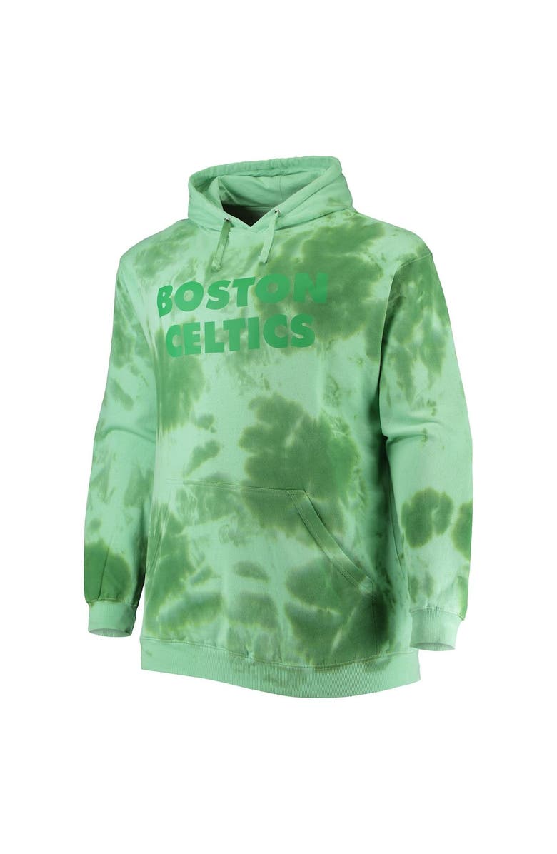 FANATICS Men's Fanatics Branded Kelly Green Boston Celtics Big & Tall Wordmark Cloud Dye Pullover Hoodie, Alternate, color, 