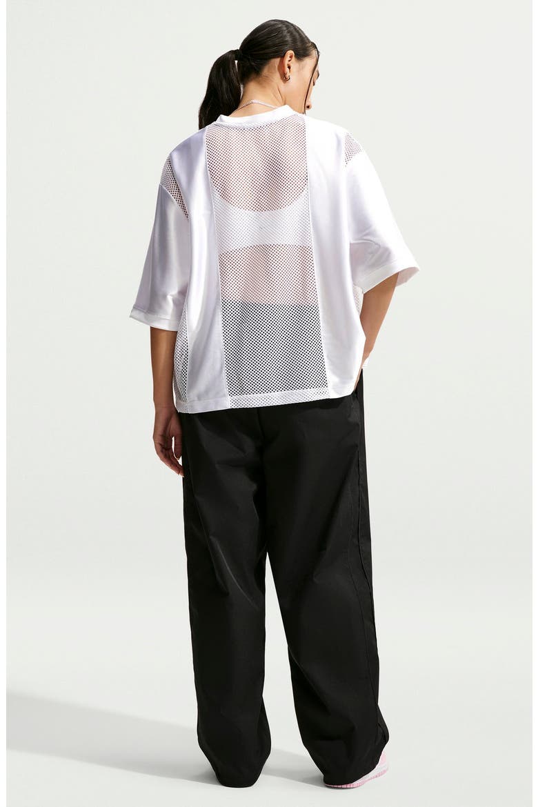 Sportswear Graphic Oversized Mesh Jersey, Alternate, color, WHITE/ UNIVERSITY RED