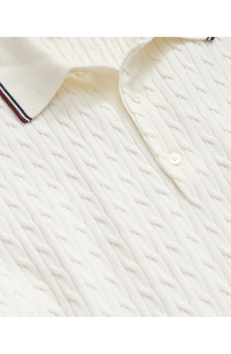 Brooks Brothers Cabled Cotton Tennis Polo Sweater, Alternate, color, 