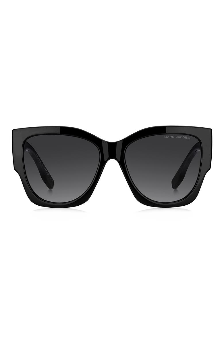56mm Gradient Cat Eye Sunglasses, Main, color, BLACK/ DARK GREY SF