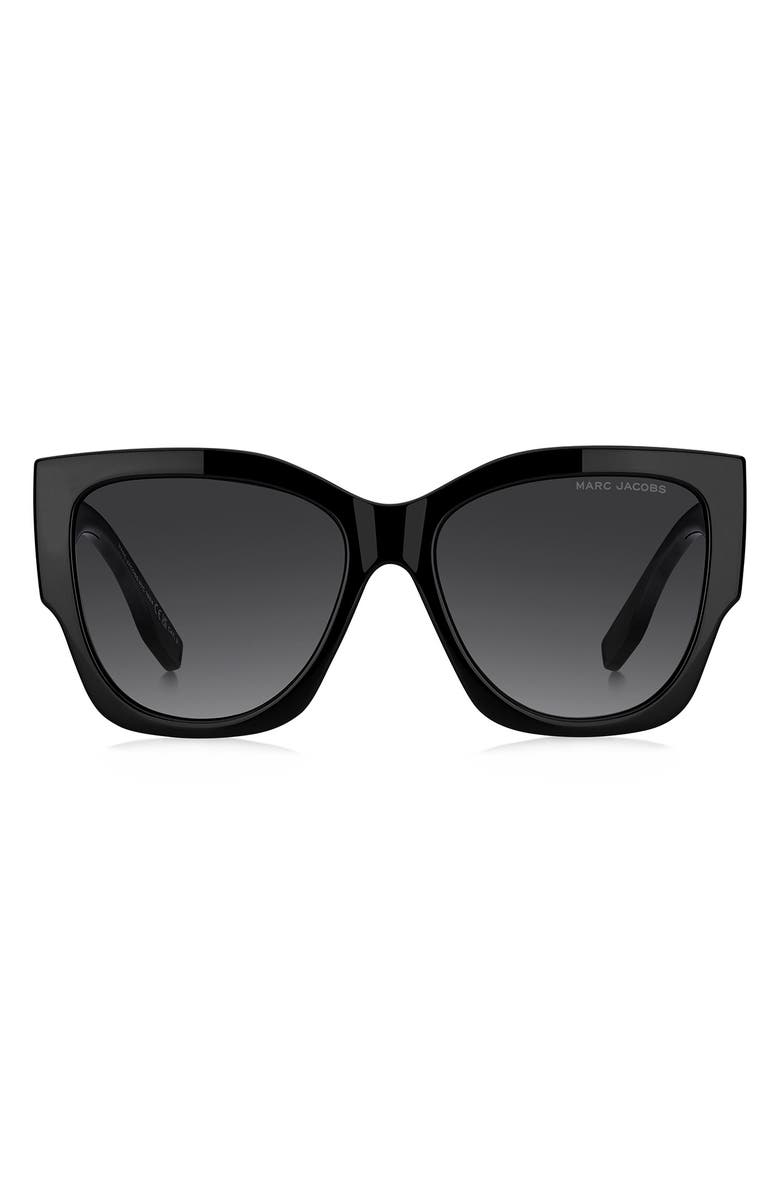 Marc Jacobs 56mm Gradient Cat Eye Sunglasses, Main, color, Black/ Dark Grey Sf