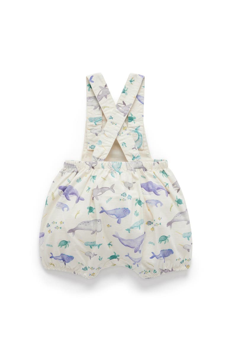 Purebaby Short Leg Overall & Hat Set, Alternate, color, Whale Print