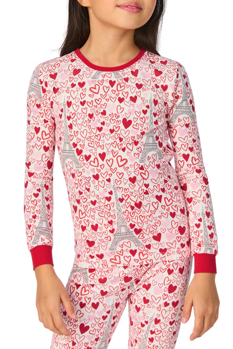 Kids' Fitted Cotton Two-Piece Pajamas, Alternate, color, PARIS JE TAIME