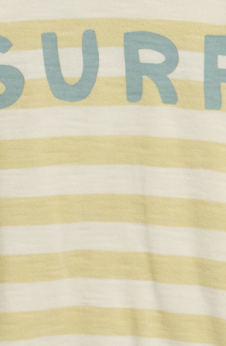 Rylee + Cru Surf Stripe Cotton Bubble Romper, Alternate, color, Citron