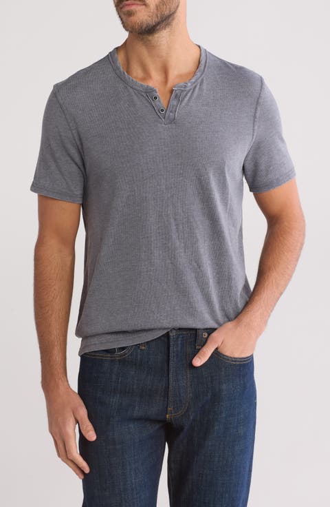 Button Notch Neck T-Shirt