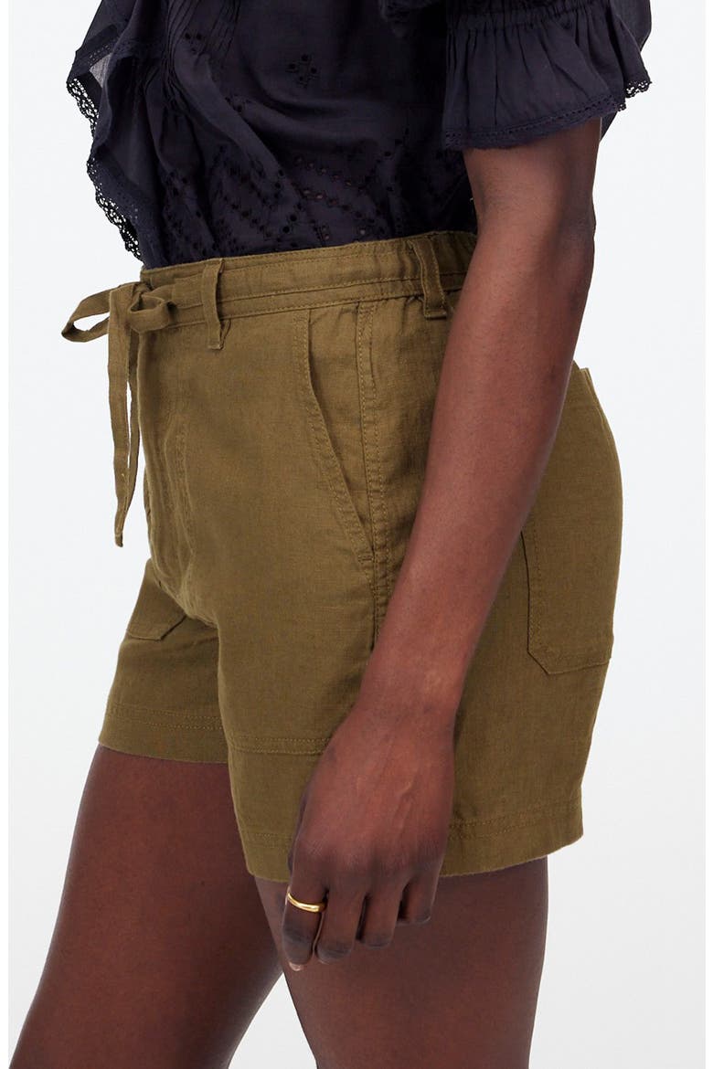 Drawstring Linen Shorts, Alternate, color, SAFARI KHAKI