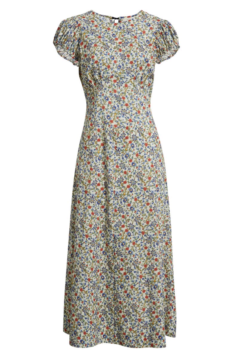 DÔEN Rhodia Floral Midi Dress, Alternate, color, Crme Prairie De Montagne