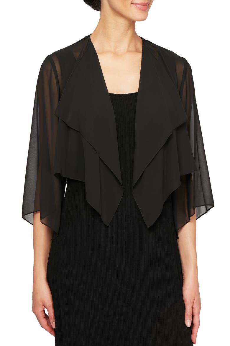 Hanky Bolero Cardigan, Main, color, BLACK
