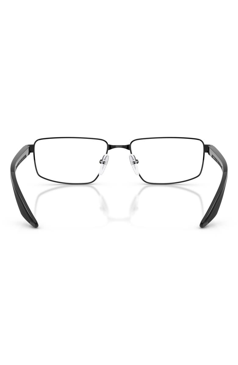Prada Linea Rossa 55mm Rectangular Optical Glasses, Alternate, color, Black