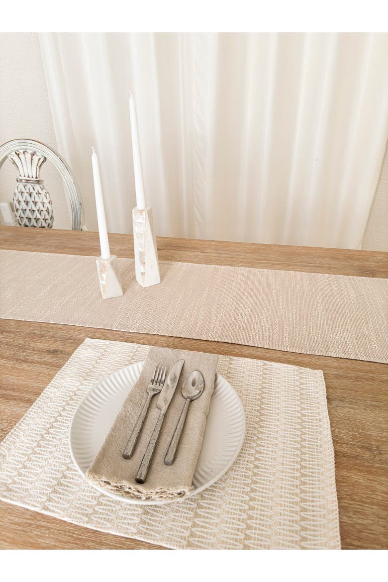 Summer Twist Indoor Outdoor Placemat, Alternate, color, Beige
