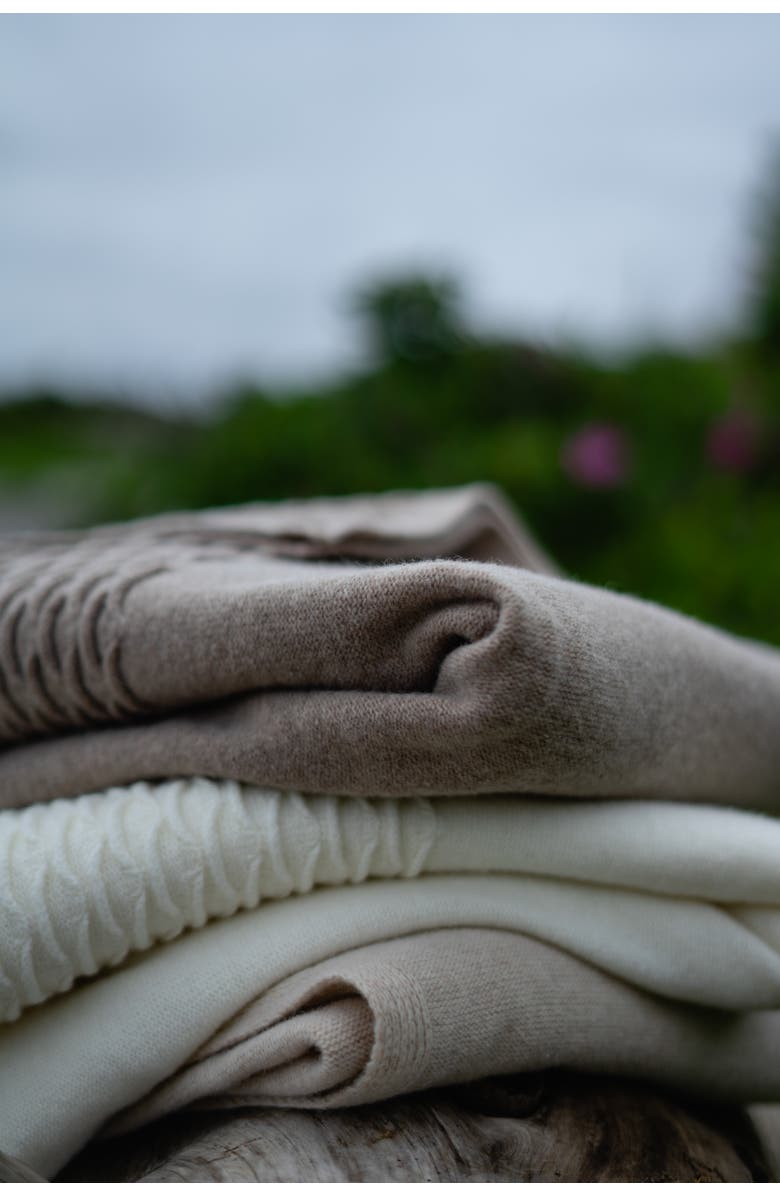 Evangeline Knit Scallop Throws, Alternate, color, Coffee / Scallop