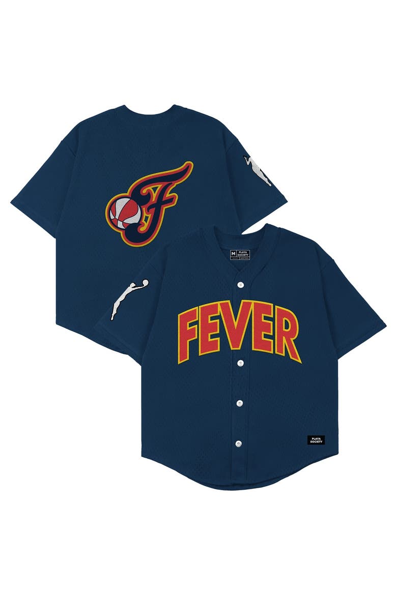 Unisex Playa Society  Navy Indiana Fever Baseball Fashion Jersey, Main, color, Navy
