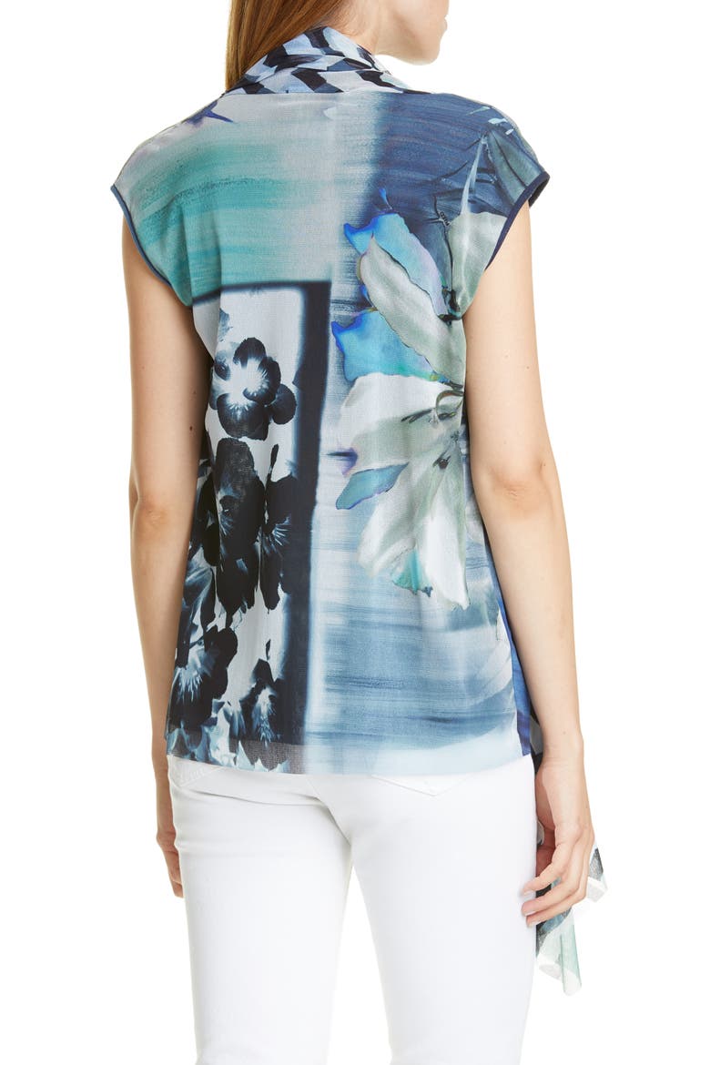 Floral Drape Top, Alternate, color, BLUEBERRY