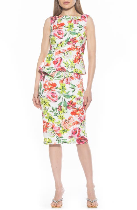 Amora Boat Neck Sleeveless Sheath Dress