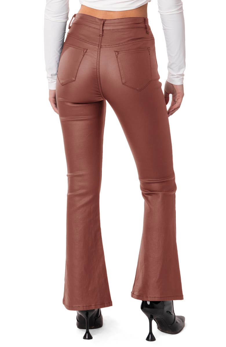 EDIKTED Luna Faux Leather Flare Leg Pants, Alternate, color, 