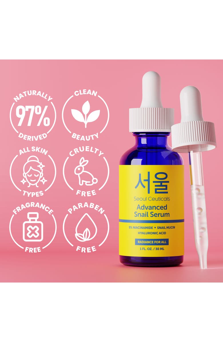 Seoul Ceuticals Advanced Snail Korean Skin Serum, Alternate, color, Clear