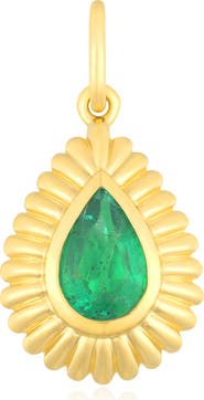 EF Collection Emerald Fluted Teardrop Charm