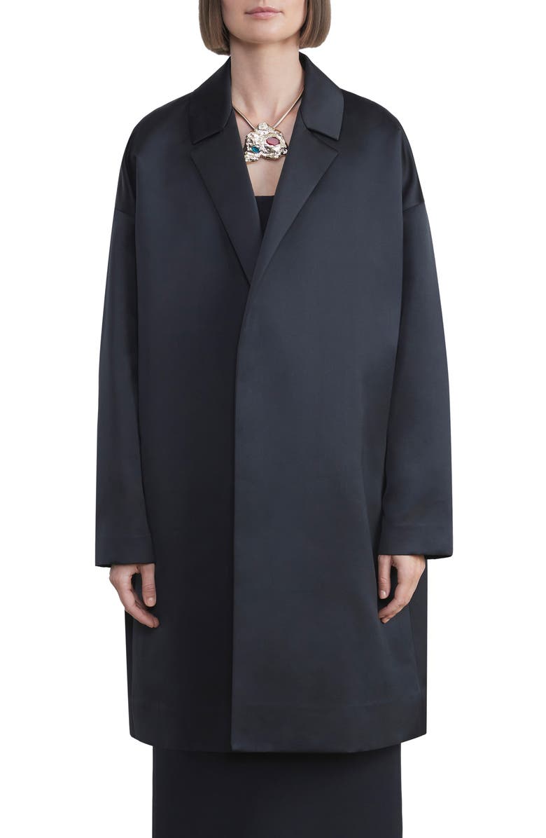 Lafayette 148 New York Duchesse Satin Car Coat, Main, color,