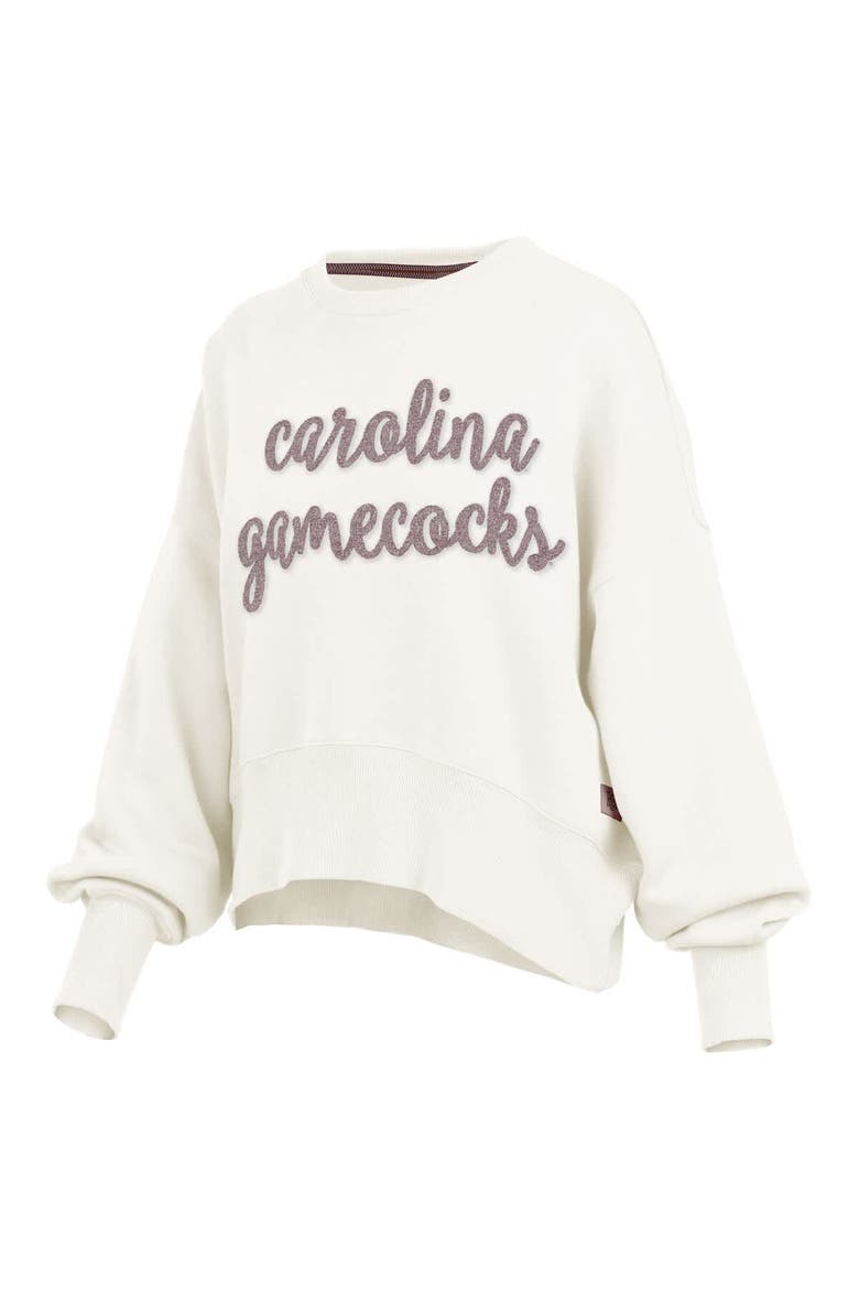 Women's Pressbox Cream South Carolina Gamecocks Chelsea Oversized Pullover Sweatshirt, Alternate, color, Cream