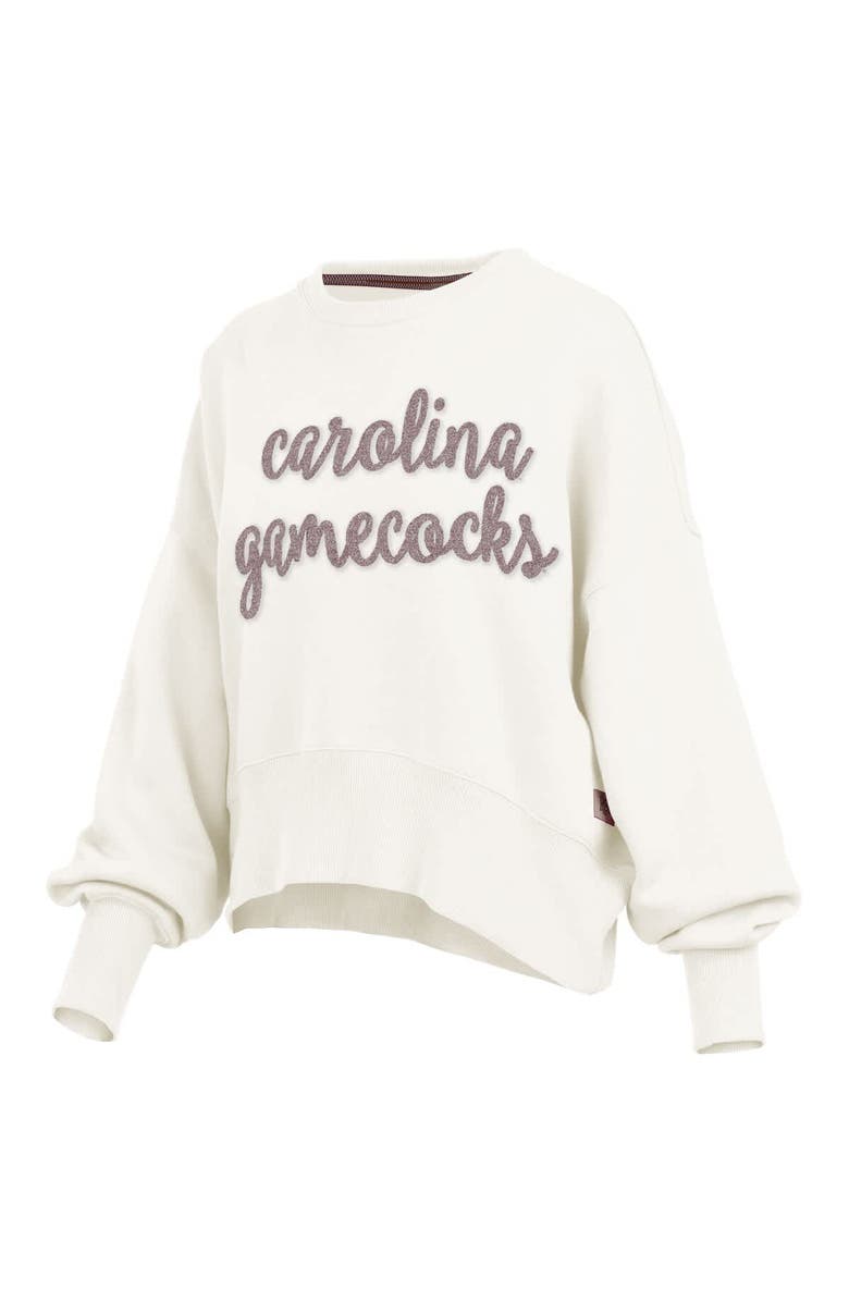 PRESSBOX Women
s Pressbox Cream South Carolina Gamecocks Chelsea Oversized Pullover Sweatshirt, Alternate, color, 