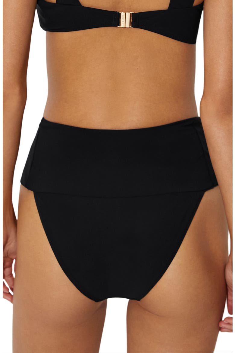 Alba High Waist Bikini Bottoms, Alternate, color, BLACK