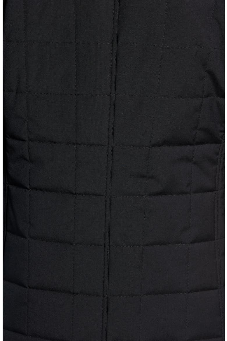 Quilted Car Coat, Alternate, color, BLACK