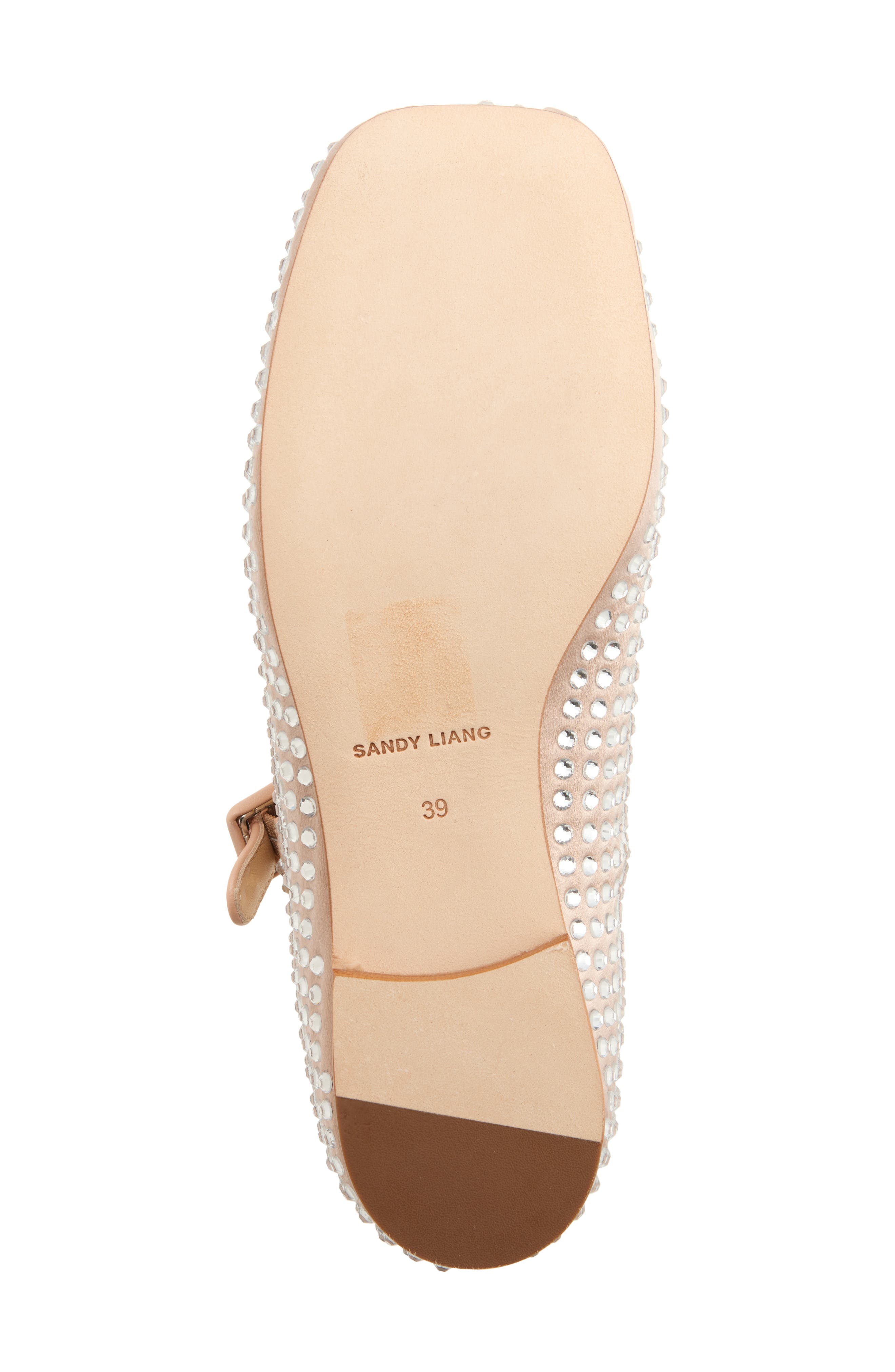 Pointe Crystal Embellished Mary Jane Flat, Alternate, color, BALLET