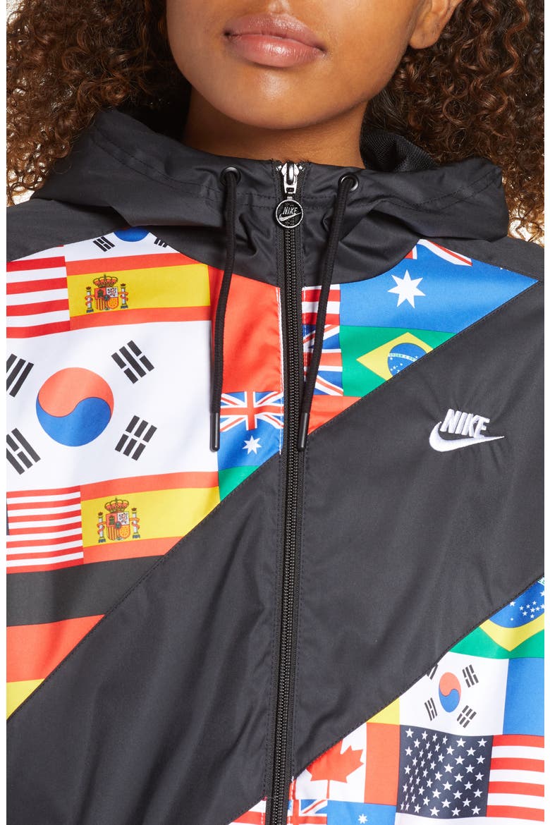 Hooded Woven Jacket, Alternate, color, BLACK