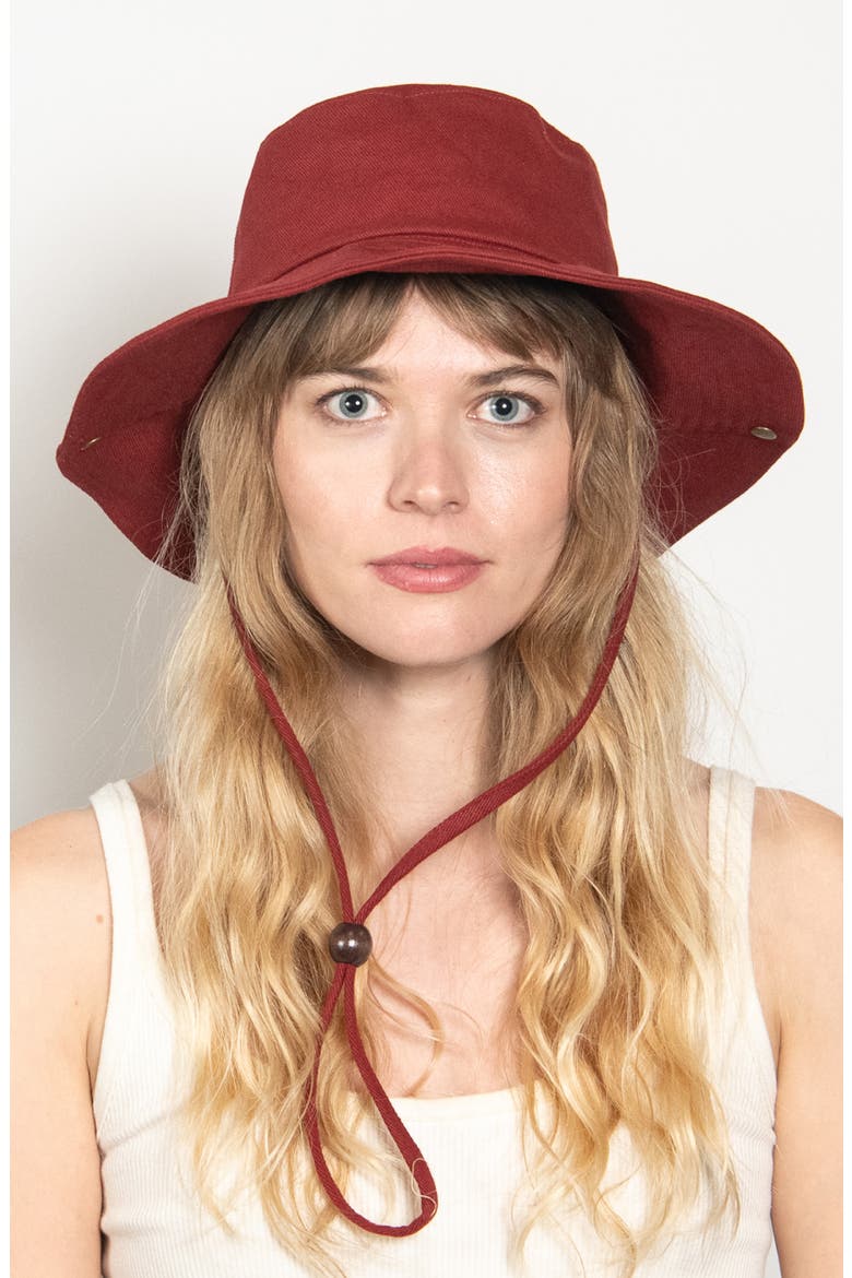 Twill Bucket Hat, Alternate, color, WINE
