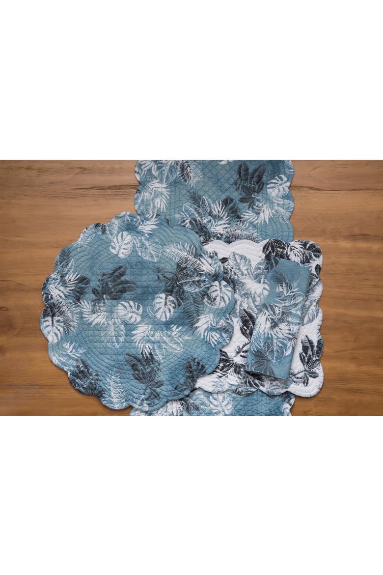 Bruno Palms Table Runner, 14" x 51", Alternate, color, Blue